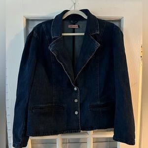 Dark Blue East Adeline Denim Jacket Plus Size Very Stretchy 1X